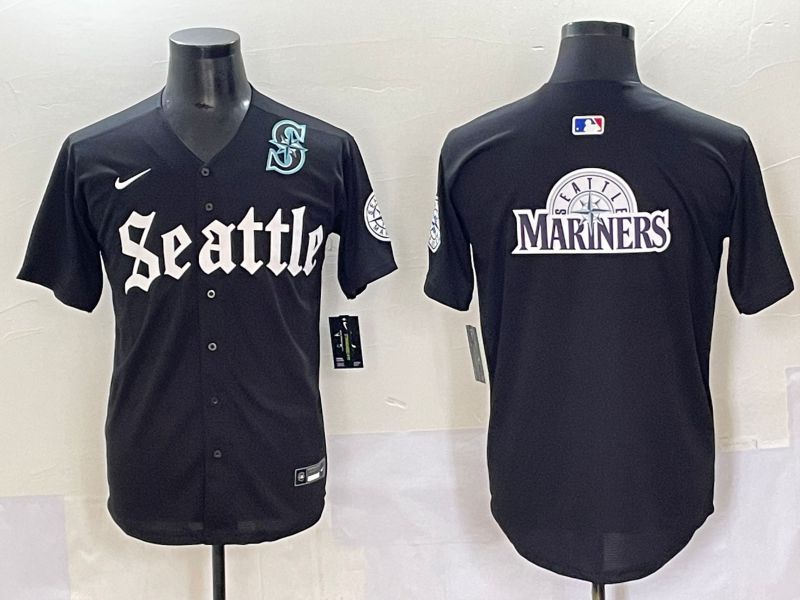 Men 2025 Seattle Mariners Blank black Five generations Joint Name Nike MLB Jersey style 24->seattle mariners->MLB Jersey
